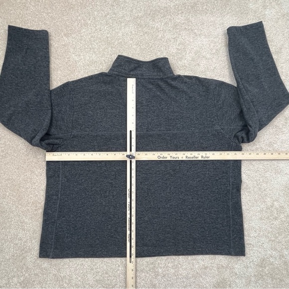 Lands End Sweater Adult Extra Large Gray Quarter Zip Fleece Pullover Outdoor Men - Picture 9 of 13